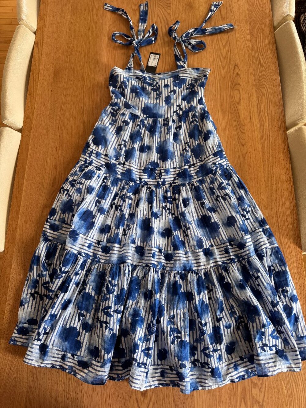 MEXX blue floral midi dress Sz XS NWT